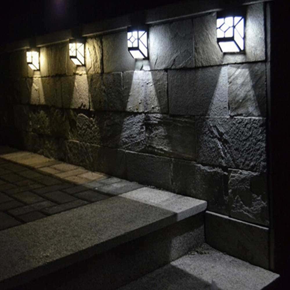 Solcell Vägglampa 2 Svarta Nattlampor