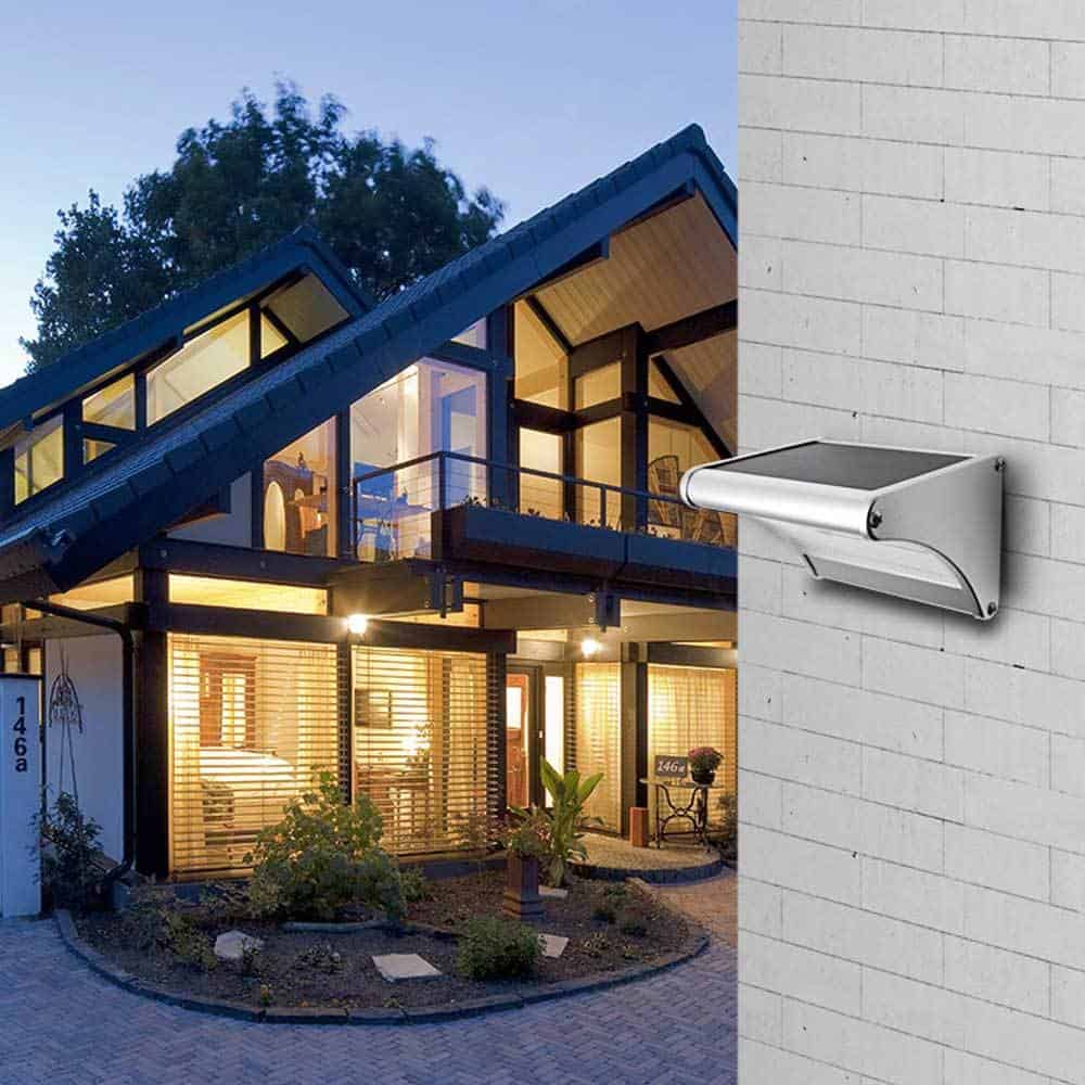 Solcell Vägglampa 48 Led-Lampa I Aluminium