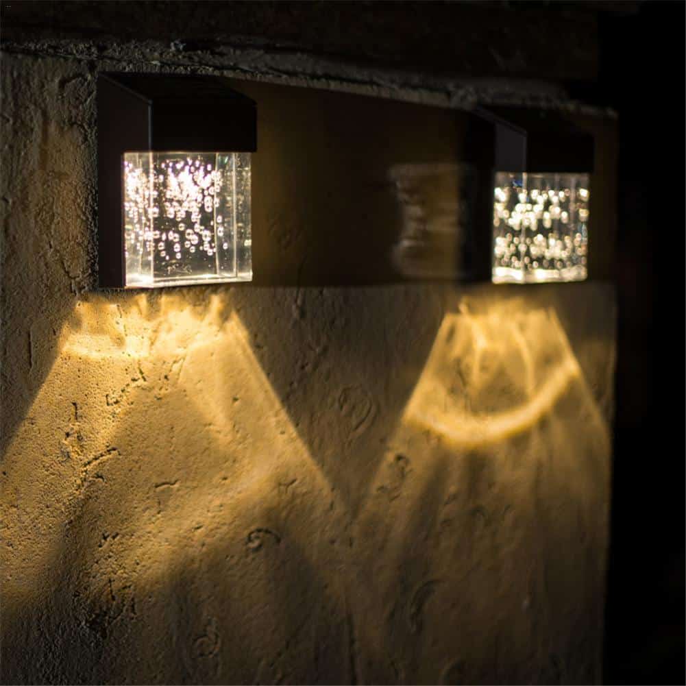 Solcell Vägglampa Bubbelglas