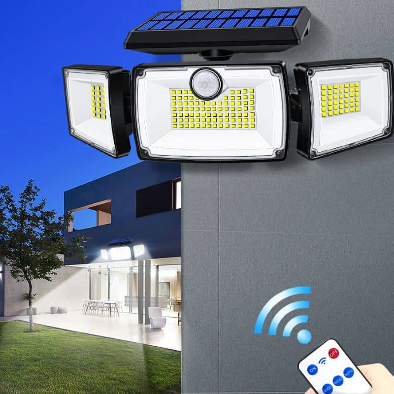 Vägglampa Solcell Utomhus Med Rörelsedetektor (167 Led)