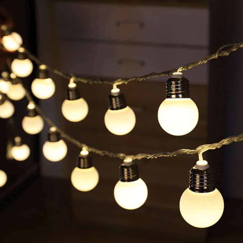 Ljusslinga Solcell Lampa 10 Vita Festoonlampor