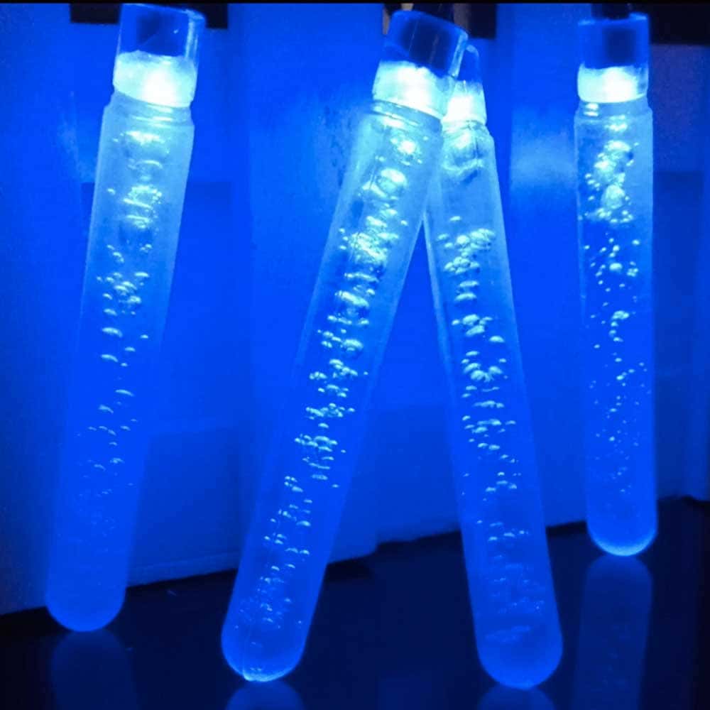 Ljusslinga Med Solcell "Blå Bubbel Led-Tub"