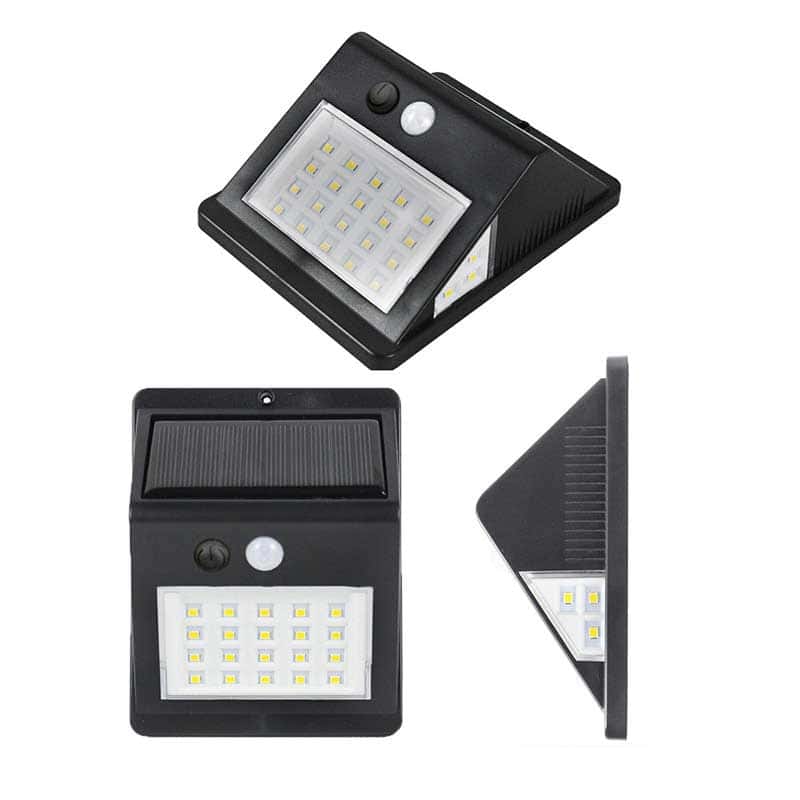 Solcell Vägglampa 46 Led Svart