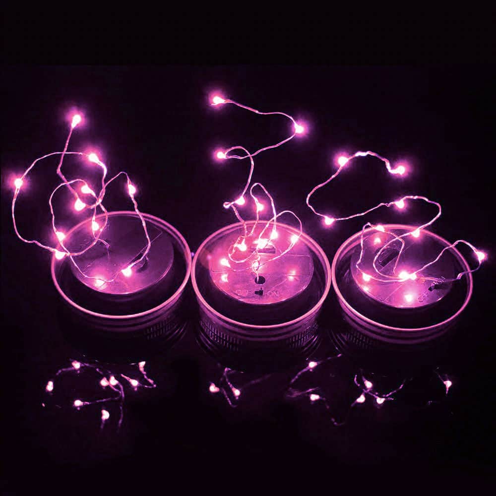 Solcells Ljusburk Dekoration Sol 10 Led Rosa, Grön, Röd