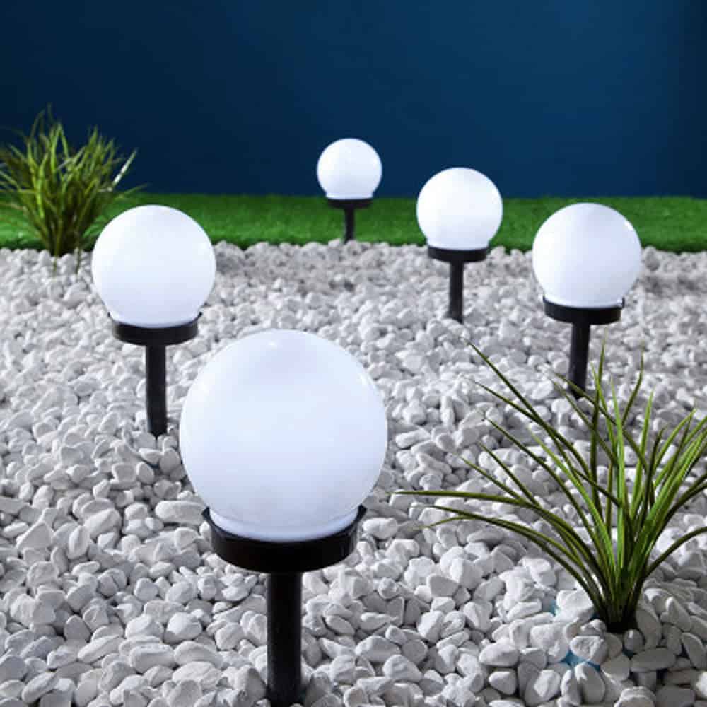 Solcellslampa Boll Trädgården "Vit Boll" (4Pcs)