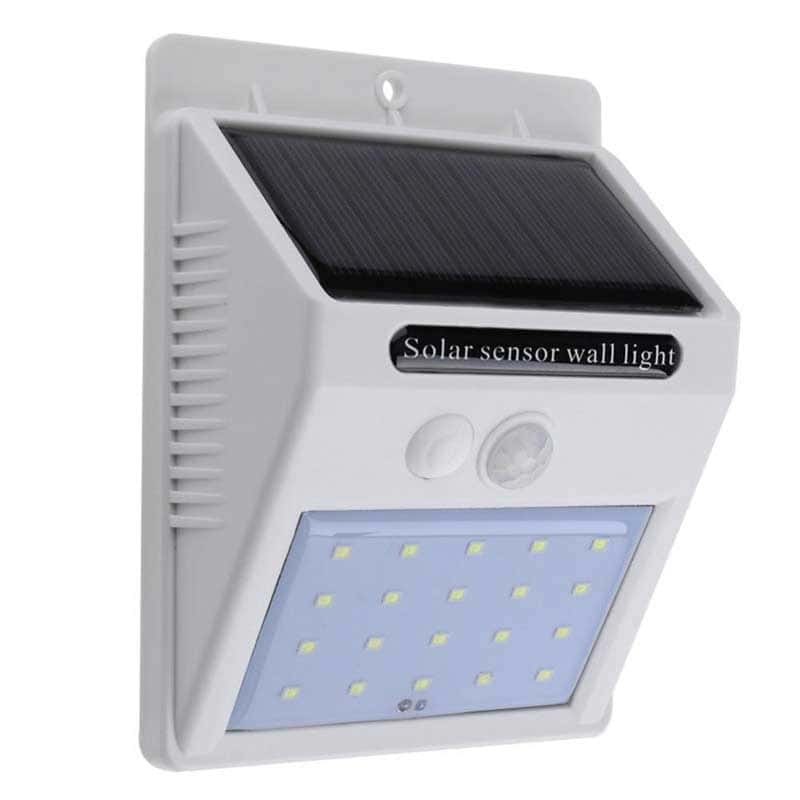 Solcell Vägglampa 40 Led Vit