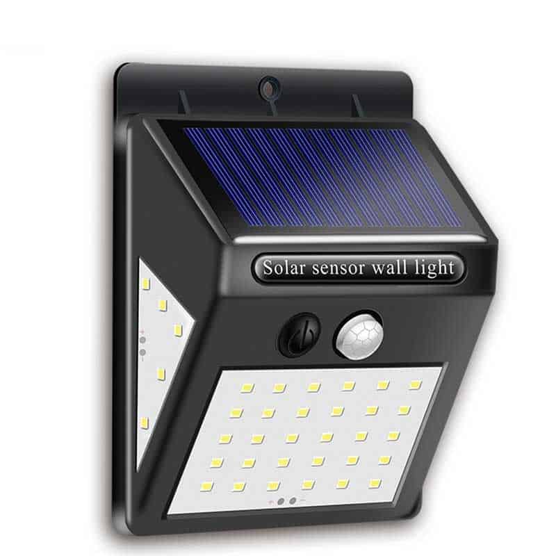 Solcell Vägglampa 144 Led Svart
