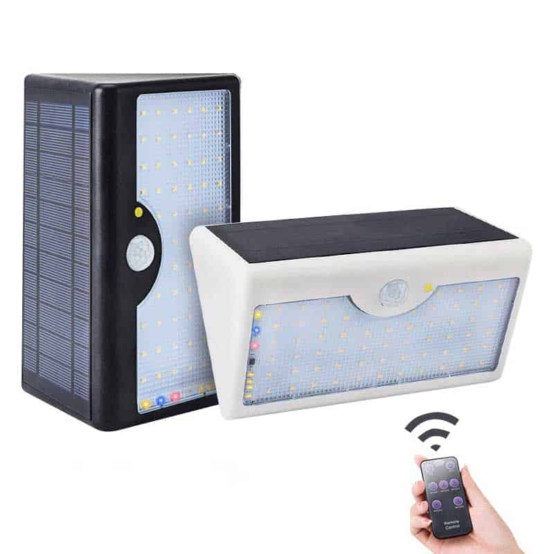 Solcell Vägglampa Vit 60 Led (Fjärrkontroll)