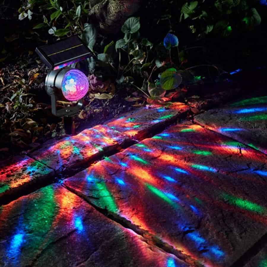 Solcellslampa Markspett Trädgårdsdiskokula Ljus