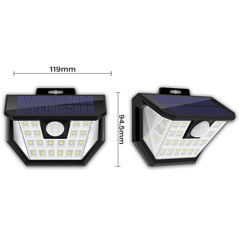 Solcell Vägglampa 28 Led Svart (Pir)