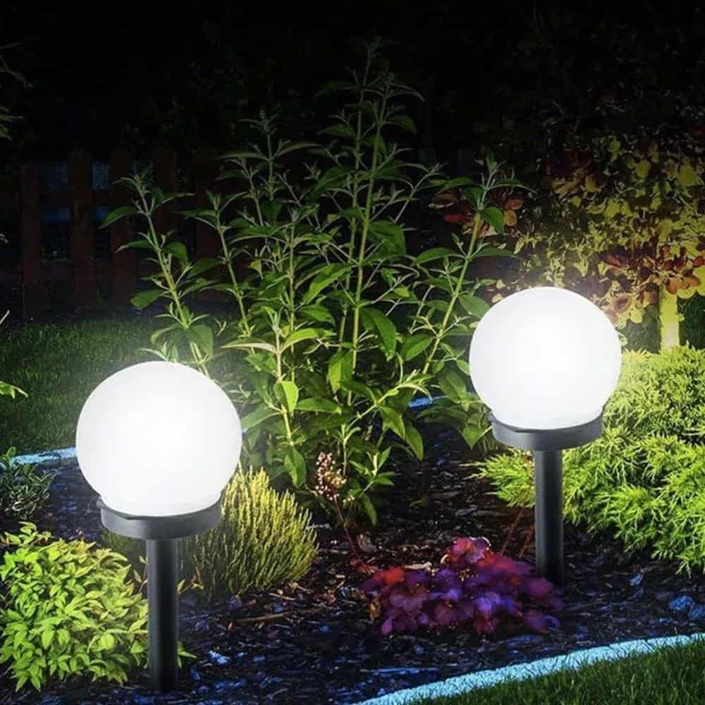 Solcellslampa Boll Trädgården Vit Led