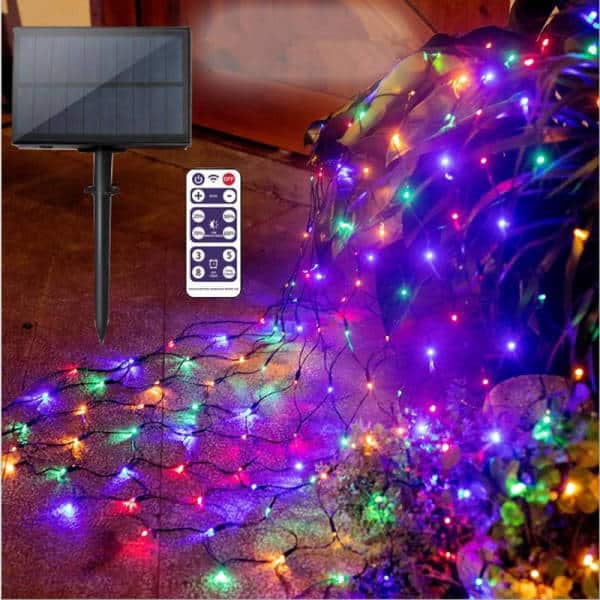 Solcell Ljusslinga Lysande Gardin 104 Led (Fjärrkontroll)