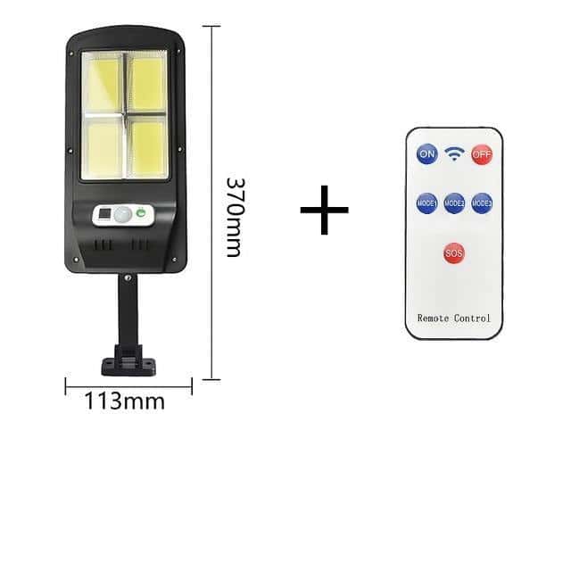 Led Gatulampa Solcell Mini 128 Led Cob (Fjärrkontroll)