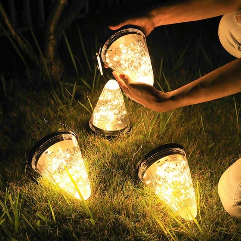 Solcellslampa Hängande "Genomskinlig Led-Kon"