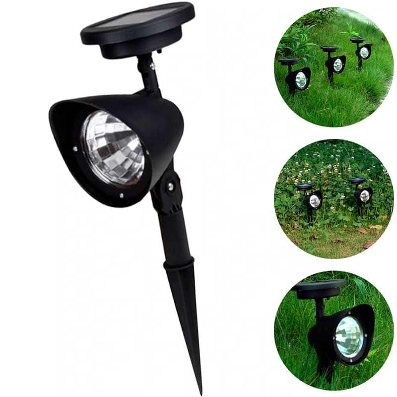 Solcellslampa Markspett Trädgård Mini Fläck 4 Led