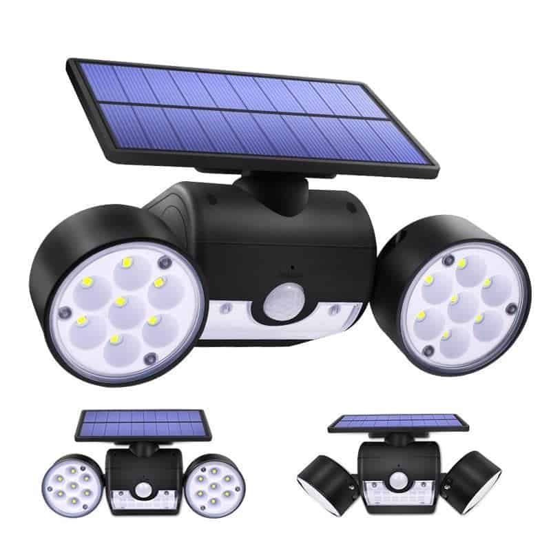 Solcellslampa Trädgård Dubbel Fläck Med Detektor (30Led)