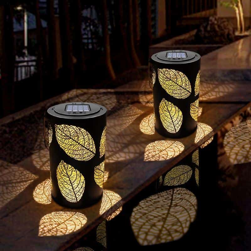 Solcellslykta Trädgård Hängande "Bladdesign"