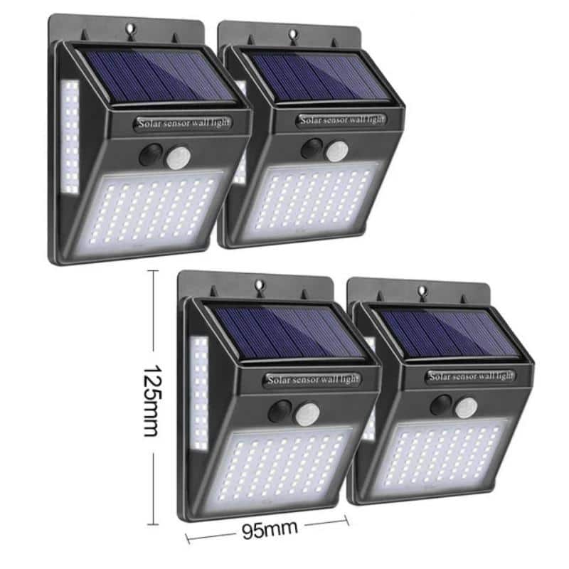 Solcell Vägglampa 4 Vägglampor