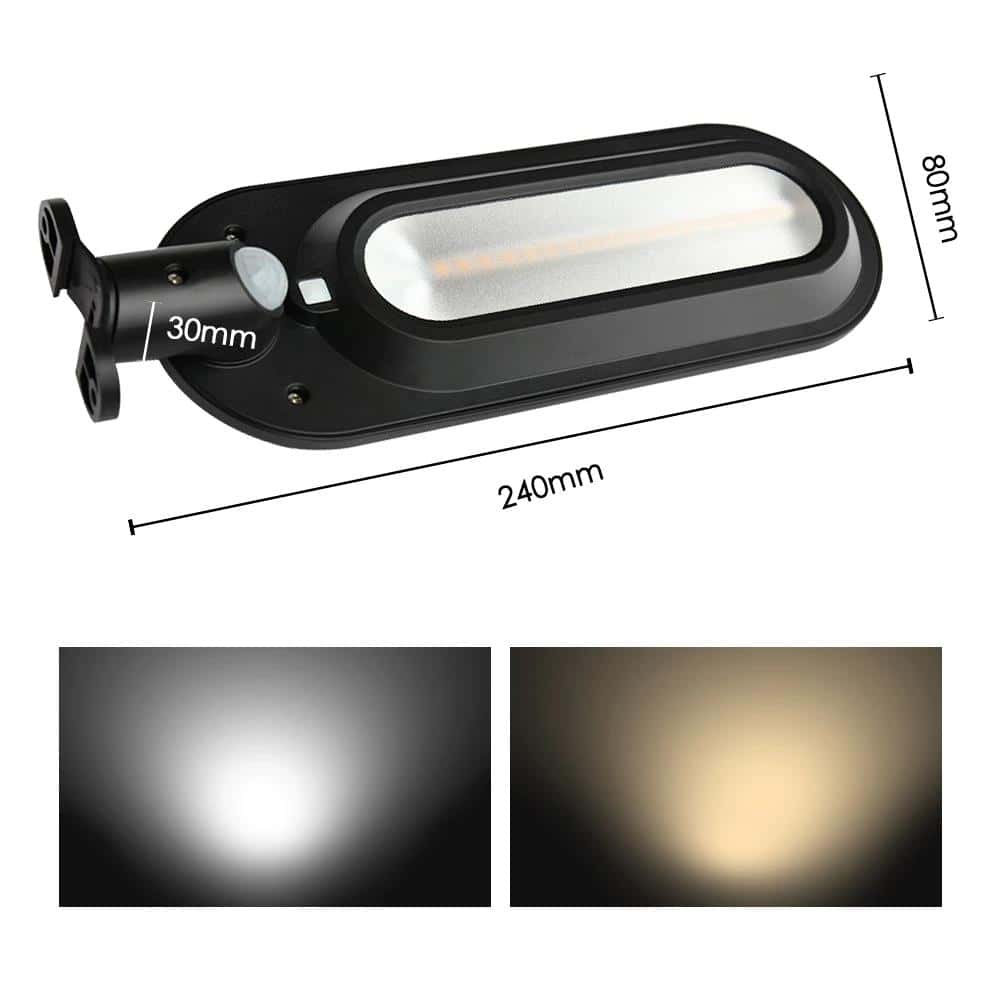 Gatulampa Solcell Svart Oval 600 Lumen