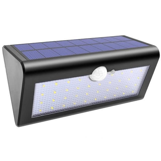Solcell Vägglampa 38 Led Svart