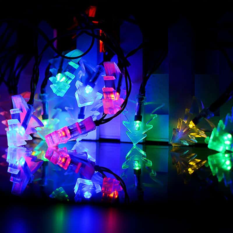 Ljusslinga Glödlampor Solcell "Flerfärgad Mini Julgran" (30 Led)