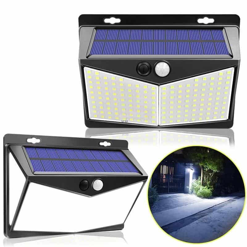 Solcell Vägglampa 208 Led Med Detektor