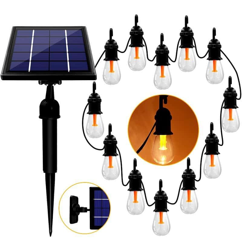 Ljusslinga Solcell Trädgård 12 Led-Lampa (48Ft=+10M)