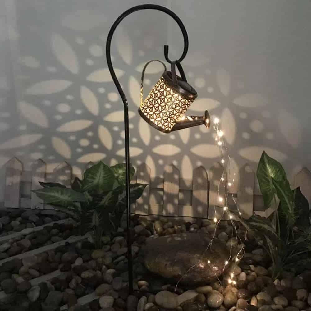 Solcells Vattenkanna Med Belysning Med Led-Koppartråd