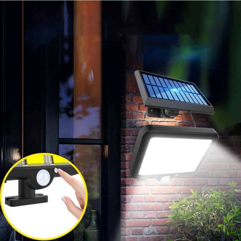 Solcell Strålkastare Delat Ljus Med 160 Led Cob (Fjärrkontroll)